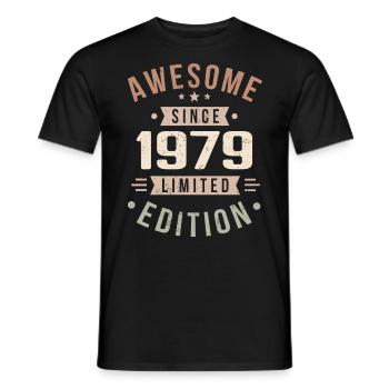 Original 1979 Vintage Vintage anniversaire 1979 - T-shirt homme - noir - Devant - AI Model Male 178 light (178cm)