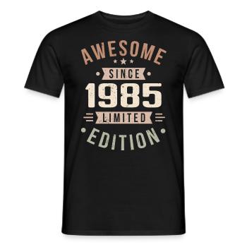 Original 1985 Vintage Vintage anniversaire 1985 - T-shirt homme - noir - Devant - AI Model Male 178 light (178cm)