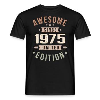 Original 1975 Vintage Vintage anniversaire 1975 - T-shirt homme - noir - Devant - AI Model Male 178 light (178cm)