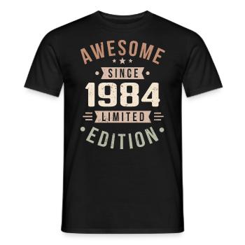Original 1984 Vintage Vintage Birthday 1984 - Men's T-Shirt - black - Front - AI Model Male 178 light (178cm)