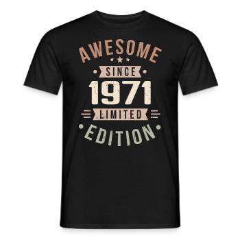 Original 1971 Vintage Vintage anniversaire 1971 - T-shirt homme - noir - Devant - AI Model Male 178 light (178cm)
