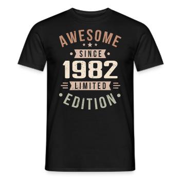 Original 1982 Vintage Vintage Birthday 1982 - Men's T-Shirt - black - Front - AI Model Male 178 light (178cm)
