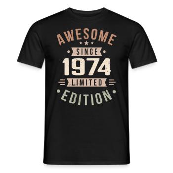 Original 1974 Vintage Vintage Birthday 1974 - Men's T-Shirt - black - Front - AI Model Male 178 light (178cm)