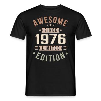 Original 1976 Vintage Vintage Birthday 1976 - Men's T-Shirt - black - Front - AI Model Male 178 light (178cm)