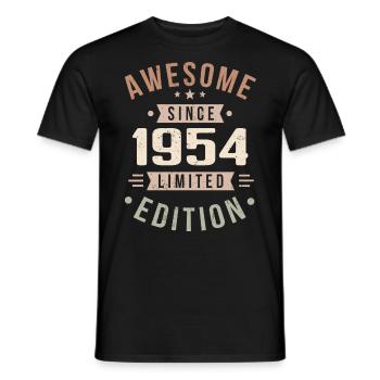 Original 1954 Vintage Vintage anniversaire 1954 - T-shirt homme - noir - Devant - AI Model Male 178 light (178cm)