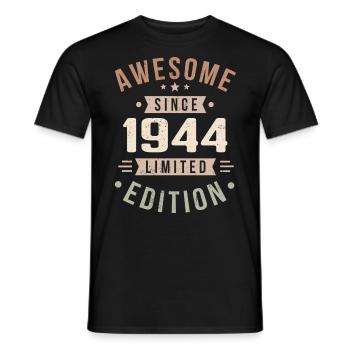 Original 1944 Vintage Vintage anniversaire 1944 - T-shirt homme - noir - Devant - AI Model Male 178 light (178cm)