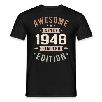 Original 1948 Jahrgang Vintage Geburtstag 1948 - Männer T-Shirt - Schwarz - Vorne - AI Model Male 178 light (178cm)
