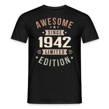 Original 1942 Jahrgang Vintage Geburtstag 1942 - Männer T-Shirt - Schwarz - Vorne - AI Model Male 178 light (178cm)