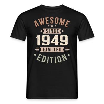 Original 1949 Vintage Vintage anniversaire 1949 - T-shirt homme - noir - Devant - AI Model Male 178 light (178cm)