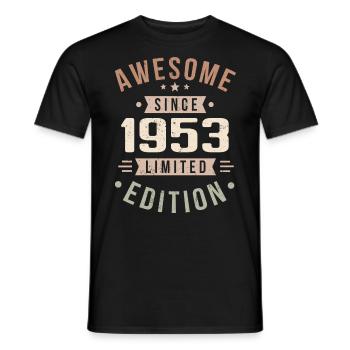 Original 1953 Vintage Vintage Birthday 1953 - Men's T-Shirt - black - Front - AI Model Male 178 light (178cm)