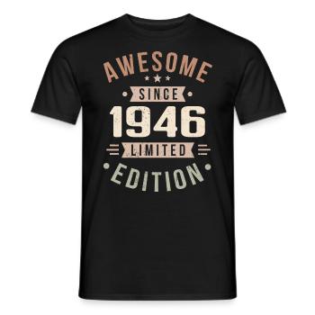Original 1946 Jahrgang Vintage Geburtstag 1946 - Männer T-Shirt - Schwarz - Vorne - AI Model Male 178 light (178cm)