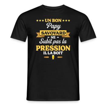 Papy Savoyard Grand-Père Humour Papy - T-shirt homme - noir - Devant - AI Model Male 178 light (178cm)