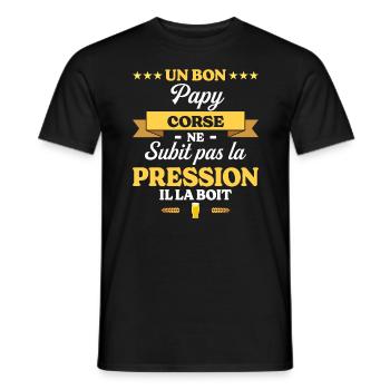 Papy Corse Grand-Père Humour Papy - T-shirt homme - noir - Devant - AI Model Male 178 light (178cm)