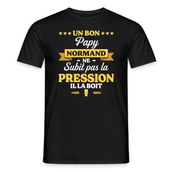 Papy Normand Grand-Père Humour Papy - T-shirt homme - noir - Devant - AI Model Male 178 light (178cm)
