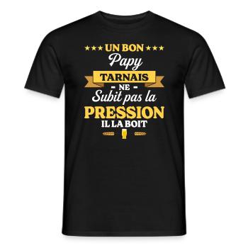 Papy Tarnais Grand-Père Humour Papy - T-shirt homme - noir - Devant - AI Model Male 178 light (178cm)