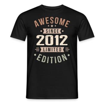Original 2012 Jahrgang Vintage Geburtstag 2012 - Männer T-Shirt - Schwarz - Vorne - AI Model Male 178 light (178cm)