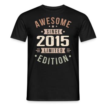 Original 2015 Vintage Vintage Birthday 2015 - Men's T-Shirt - black - Front - AI Model Male 178 light (178cm)