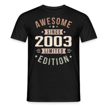 Original 2003 Jahrgang Vintage Geburtstag 2003 - Männer T-Shirt - Schwarz - Vorne - AI Model Male 178 light (178cm)