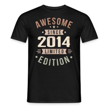 Original 2014 Vintage Vintage Birthday 2014 - Men's T-Shirt - black - Front - AI Model Male 178 light (178cm)