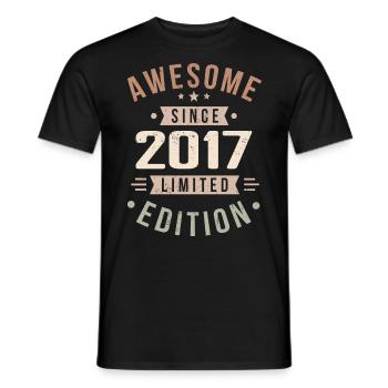 Original 2017 Vintage Vintage Birthday 2017 - Men's T-Shirt - black - Front - AI Model Male 178 light (178cm)