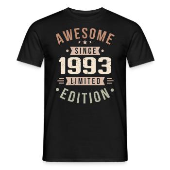 Original 1993 Jahrgang Vintage Geburtstag 1993 - Männer T-Shirt - Schwarz - Vorne - AI Model Male 178 light (178cm)