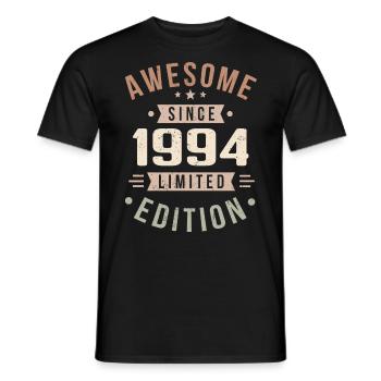 Original 1994 Vintage Vintage Birthday 1994 - Men's T-Shirt - black - Front - AI Model Male 178 light (178cm)