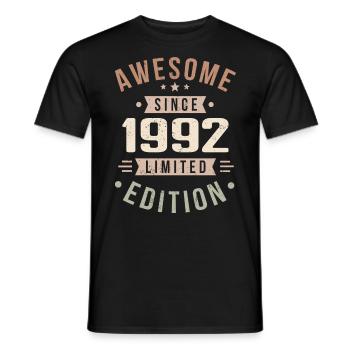 Original 1992 Vintage Vintage Birthday 1992 - Men's T-Shirt - black - Front - AI Model Male 178 light (178cm)