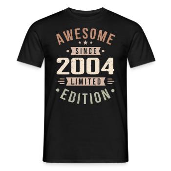 Original 2004 Millésime Vintage Anniversaire 2004 - T-shirt homme - noir - Devant - AI Model Male 178 light (178cm)
