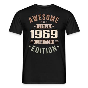 Original 1969 Vintage Vintage anniversaire 1969 - T-shirt homme - noir - Devant - AI Model Male 178 light (178cm)