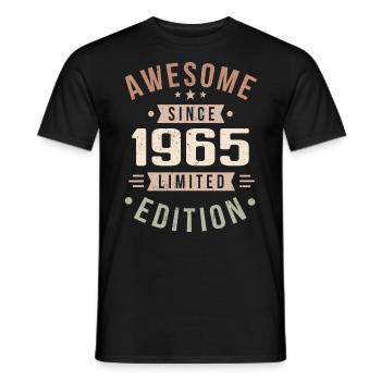 Original 1965 Vintage Vintage anniversaire 1965 - T-shirt homme - noir - Devant - AI Model Male 178 light (178cm)