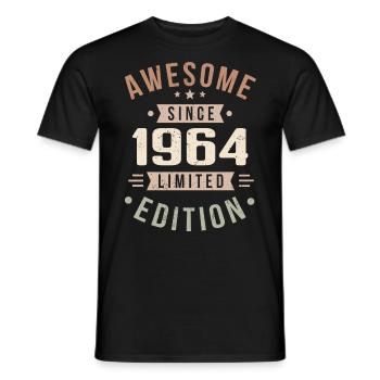 Original 1964 Jahrgang Vintage Geburtstag 1964 - Männer T-Shirt - Schwarz - Vorne - AI Model Male 178 light (178cm)