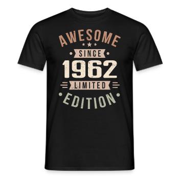 Original 1962 Jahrgang Vintage Geburtstag 1962 - Männer T-Shirt - Schwarz - Vorne - AI Model Male 178 light (178cm)