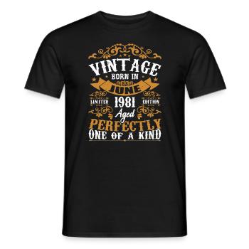 Gift June 1981 Birthday June 1981 June 1981 - Men's T-Shirt - black - Front - AI Model Male 178 light (178cm)