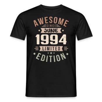 Juni 1994 Geburtstag Juni 1994 Geschenk Juni 1994 - Männer T-Shirt - Schwarz - Vorne - AI Model Male 178 light (178cm)