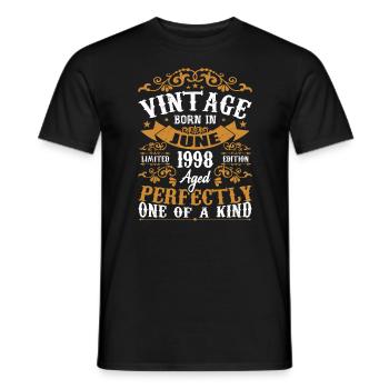 Gift June 1998 Birthday June 1998 June 1998 - Men's T-Shirt - black - Front - AI Model Male 178 light (178cm)