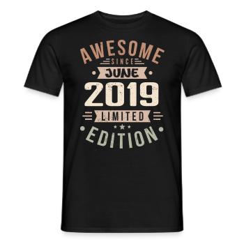June 2019 Birthday June 2019 Gift June 2019 - Men's T-Shirt - black - Front - AI Model Male 178 light (178cm)
