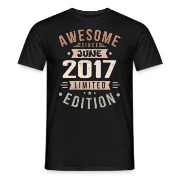 June 2017 Birthday June 2017 Gift June 2017 - Men's T-Shirt - black - Front - AI Model Male 178 light (178cm)