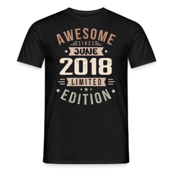 June 2018 Birthday June 2018 Gift June 2018 - Men's T-Shirt - black - Front - AI Model Male 178 light (178cm)