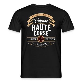 Haute-Corse Département France - T-shirt homme - noir - Devant - AI Model Male 178 light (178cm)