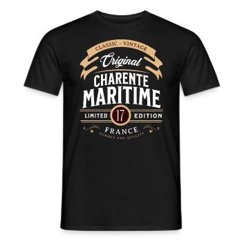 Département Charente-Maritime Frankreich - Männer T-Shirt - Schwarz - Vorne - AI Model Male 178 light (178cm)