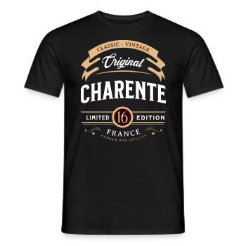 Jahrgang Charente Département Frankreich - Männer T-Shirt - Schwarz - Vorne - AI Model Male 178 light (178cm)