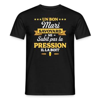 Mari Savoyard Compagnon Humour Mari - T-shirt homme - noir - Devant - AI Model Male 178 light (178cm)