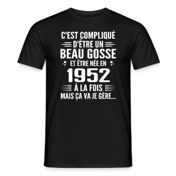 Forever Handsome 1952 Birthday Gift 1952 - Men's T-Shirt - black - Front - AI Model Male 178 light (178cm)