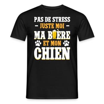 Père Humour Apéro Bière Papa Chien - T-shirt homme - noir - Devant - AI Model Male 178 light (178cm)