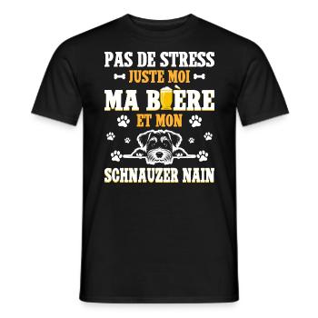 Humour Bière Papa Chien Schnauzer Nain - T-shirt homme - noir - Devant - AI Model Male 178 light (178cm)