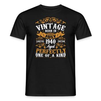 Né en juillet 1940 Cadeau Anniversair juillet 1940 - T-shirt homme - noir - Devant - AI Model Male 178 light (178cm)