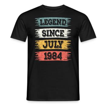 Legende 1984 40. Juli - Männer T-Shirt - Schwarz - Vorne - AI Model Male 178 light (178cm)