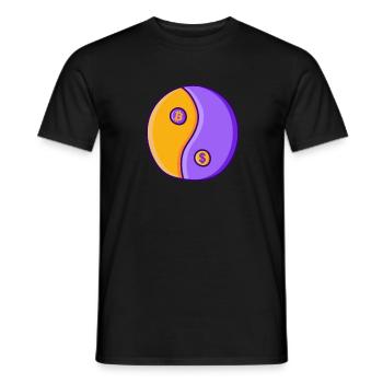 Bitcoin BTC Yin Yang Symbol - Männer T-Shirt - Schwarz - Vorne - AI Model Male 178 light (178cm)
