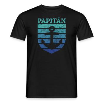 Dad Pun Captain Father's Day Papitän - Men's T-Shirt - black - Front - AI Model Male 178 light (178cm)