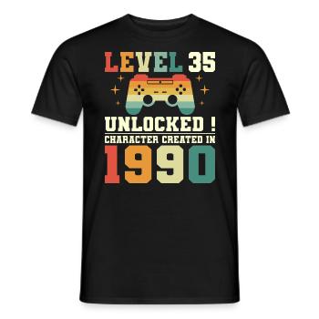 Niveau 35 Anniversaire Gamer 35 Ans - T-shirt homme - noir - Devant - AI Model Male 178 light (178cm)